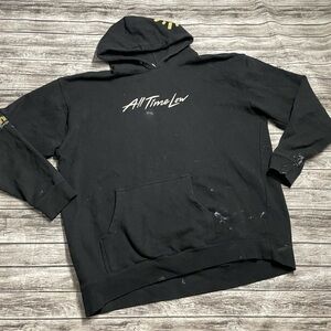 Adult 2XL All Time Low Black Pullover Hoodie Sweater Good Condition Paint Spots